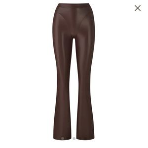 Skims Leather Boot Cut Pants (cocoa)